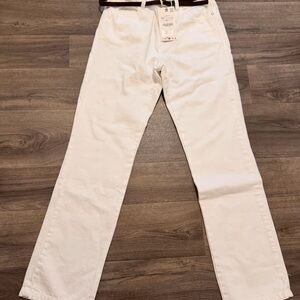 Classic White Men's Straight Jeans